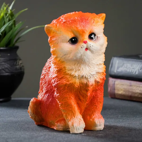 Копилка "Котенок малый" рыжий, 16х12см, 7186929