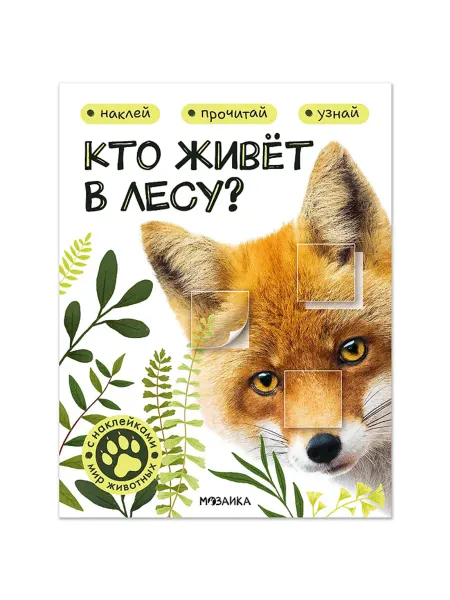 Лавка Книга с наклейками "Животные леса"