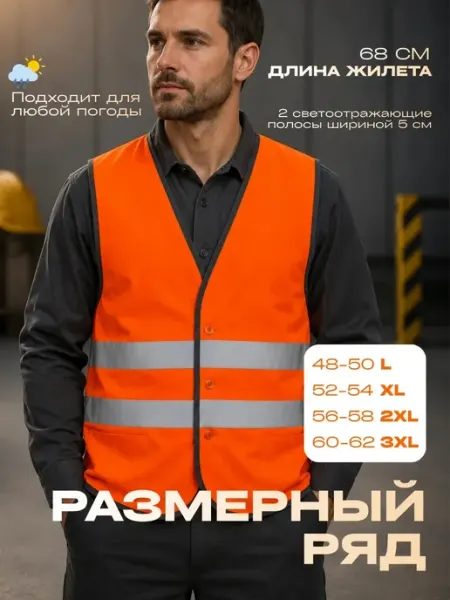 Жилет сигнальный с карманами