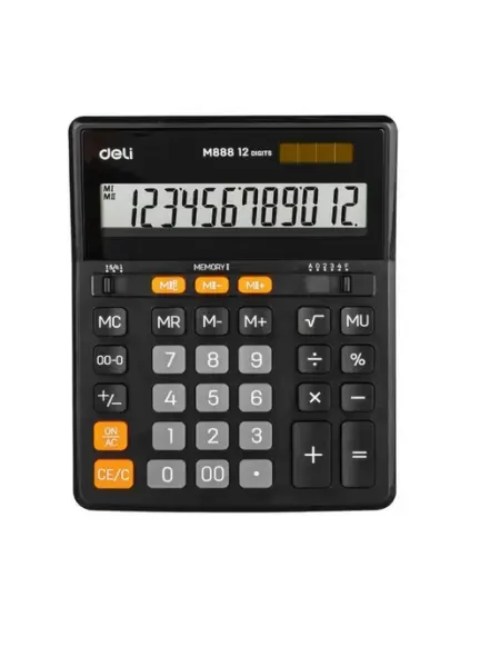 Калькулятор настольный EM888 12-разрядный черный DELI