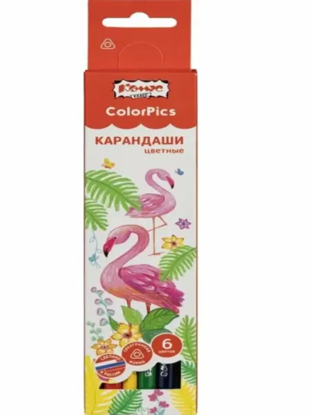 Карандаши цветные ColorPics 6 цветов Комус