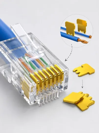 Коннектор RJ45 8P8C, CAT5e, для UTP-кабеля, прозрачный — 10 шт, 100 шт. - Коннекторы