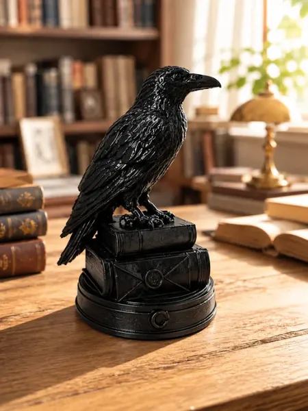 Готическая фигурка Ворона на книгах,10см Пластик