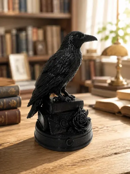 Готическая фигурка Ворона на книгах, 20см Пластик