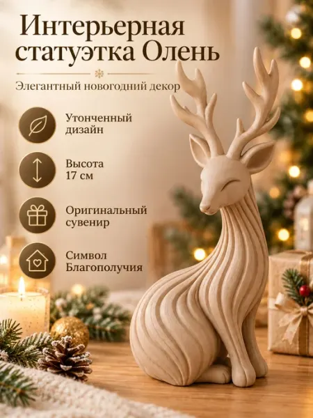 Статуэтка Олень. Праздничный новогодний декор
