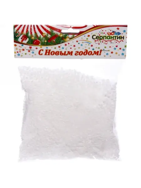 Искусственный снег 16х16 см белый для новогоднего декора ПВХ Серпантин