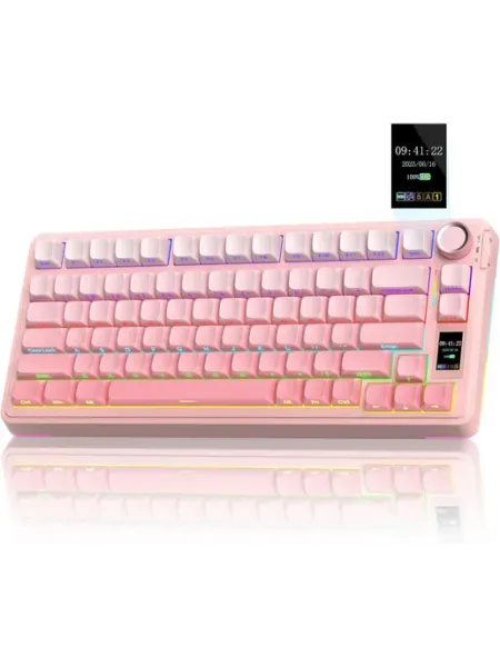 Беспроводная игровая клавиатура S75 PRO (ENG), розовый AULA