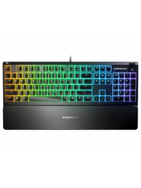 Клавиатура игровая проводная с подсветкой влагозащитой USB Steelseries