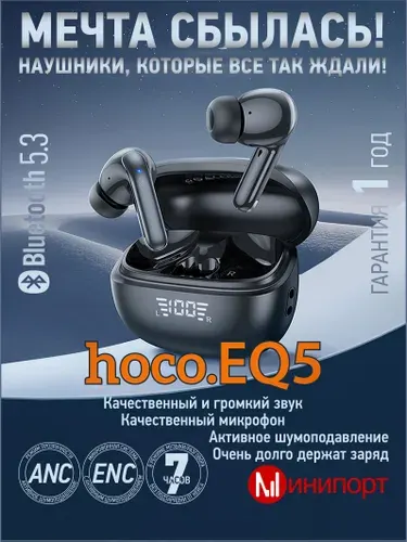 Hoco Наушники беспроводные EQ5 с микрофоном