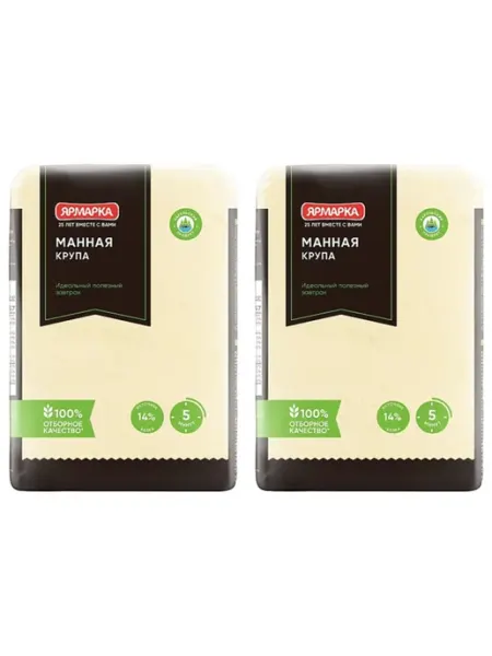 Манная крупа, 600г, 2 упаковки ярмарка