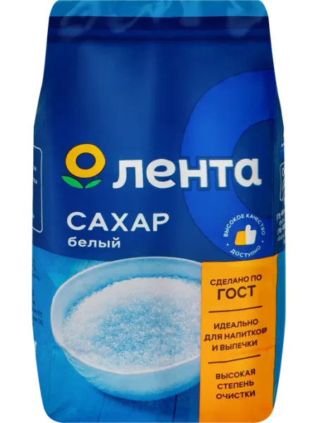 Сахар ЛЕНТА белый, ГОСТ, 1кг