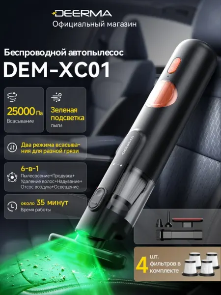 Портативный беспроводной автомобильный пылесос XC01, мощный