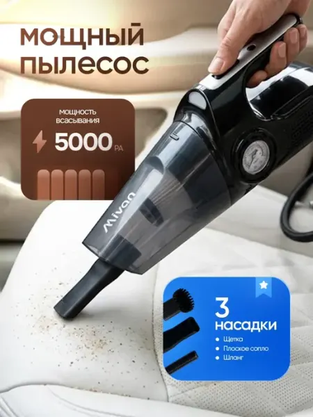 Пылесос для автомобиля мощный беспроводной с компрессором