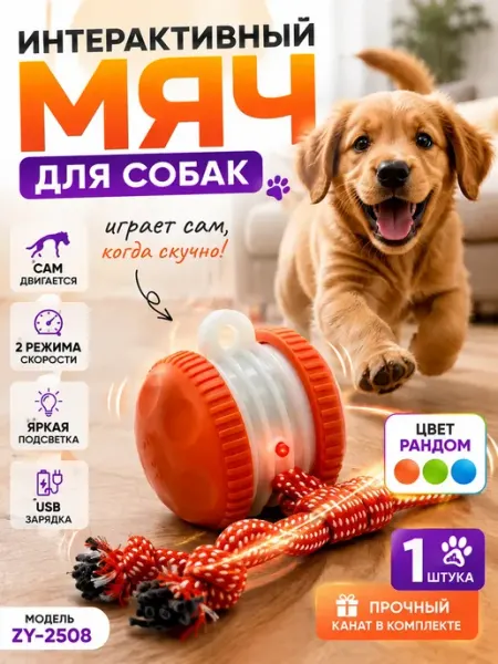 Интерактивная игрушка для собак умный мяч АЯНА24