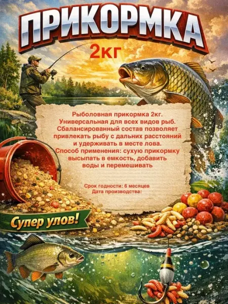 Прикормка рыболовная 2кг. Универсальная