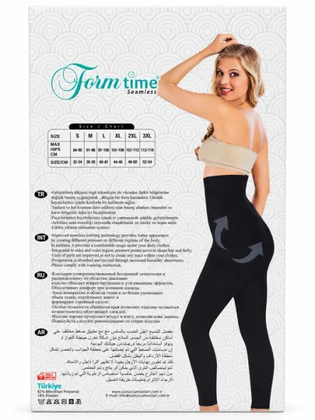 Женские утягивающие легинсы-корсет Form Time Seamless 2125, черные, S–3XL - Корсеты и корректоры осанки