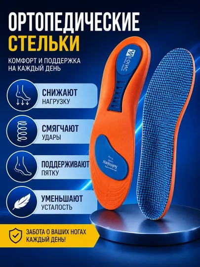 Ортопедические стельки, размеры 39–44 - Ортопедические стельки и полустельки, корректоры стопы