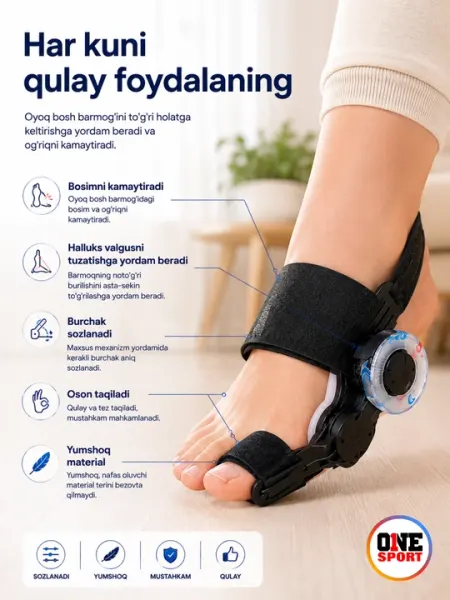 Регулируемый корректор большого пальца стопы (ортез при Hallux Valgus) - Ортопедические стельки и полустельки, корректоры стопы