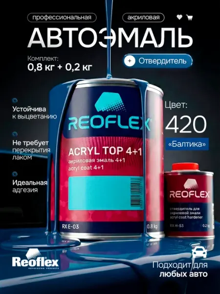 Автомобильная краска 420 балтика + отвердитель Reoflex