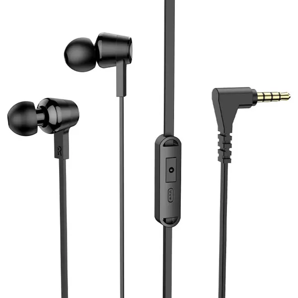 Проводные наушники M86, Oceanic universal earphones, HOCO, вакуумные с микрофоном, черные