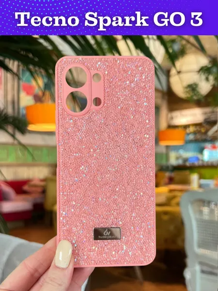 Чехол на Tecno Spark GO 3 / Техно Спарк Гоу 3 силиконовый the bling world (Розовый)