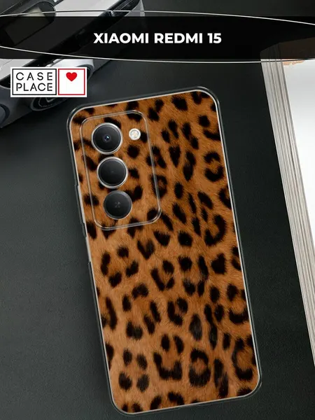 Чехол на Xiaomi Redmi 15 / Сяоми Редми 15 с принтом "Мех леопарда"