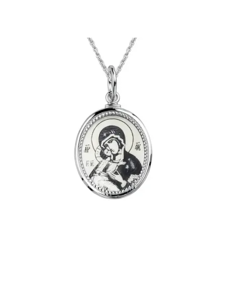 Икона Владимирская серебро 925 пробы 585Gold