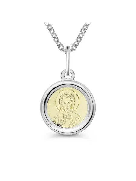 Икона Матрона серебро 925 пробы 585Gold