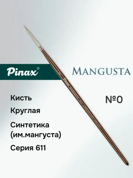 Кисть "Mangusta" cинтетика им. мангуста круглая №0 Pinax