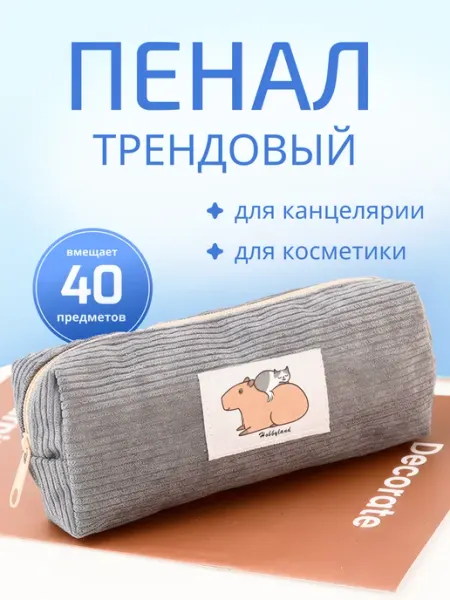 Пенал школьный вельвет Hobbyland