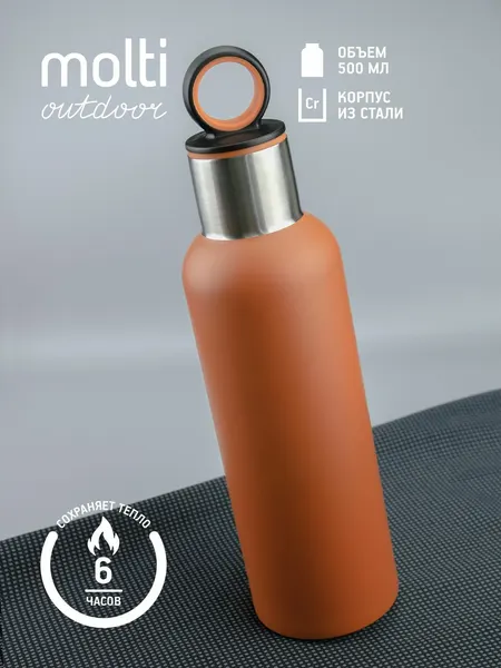 Бутылка для воды детская взрослая спортивная в школу термобутылка molti Sherp 500 мл
