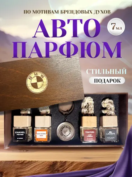 Подарочный набор ароматизаторов в машину BMV БК+брелок AromaAvtoSK