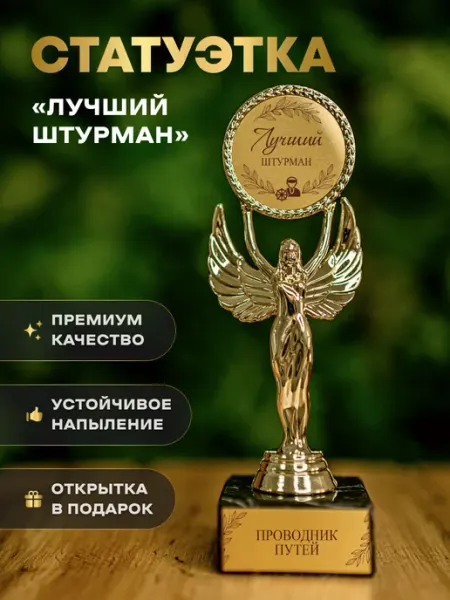 Статуэтка подарочная лучший штурман оригинальный сувенир Нина