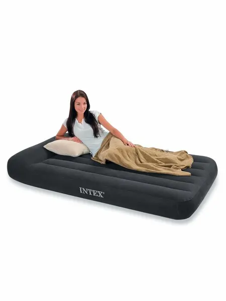 Надувной матрас Intex Classic 64141, с подголовником, черный, 191x99x25 см