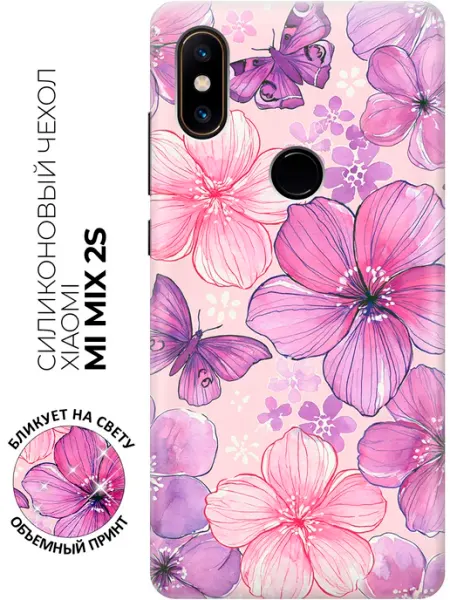 Чехол на Mi Mix 2S с бабочками Xiaomi
