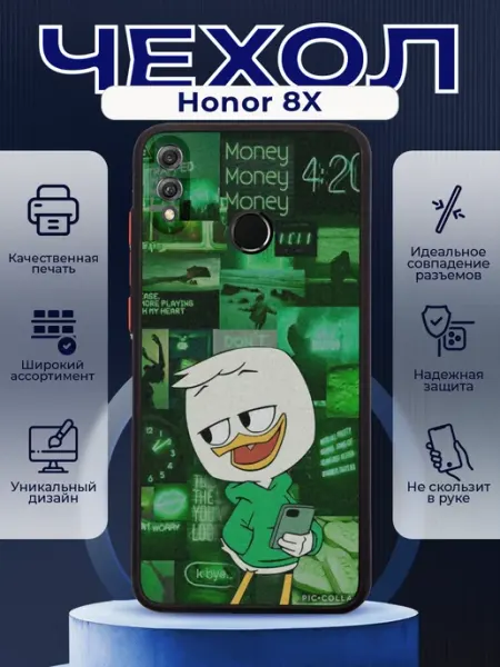 Чехол на HONOR 8X с принтом дональд дак PRINTberries