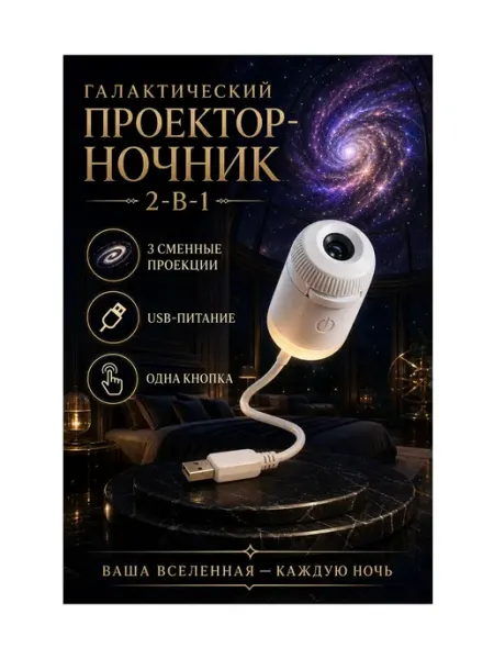 Ночник Проектор с 3 проекциями