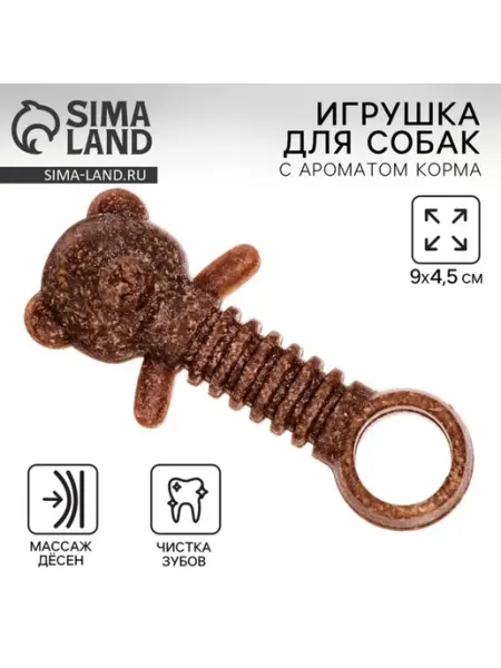 Жевательная игрушка для собак Медвежонок 9 см с ароматом пищ Пижон