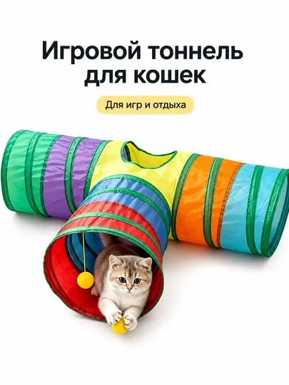 Игрушка для кошек тоннель - Когтеточки и игровые комплексы