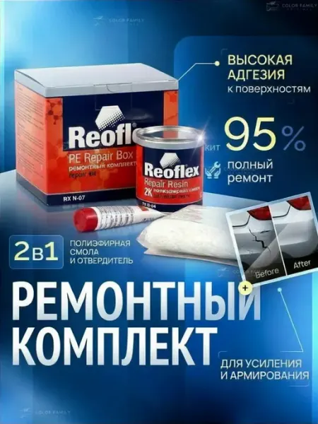 Ремкомплект для автомобиля, смола с отвердителем и стекломат