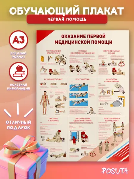 Постеры на стену Оказание первой медицинской помощи posuta