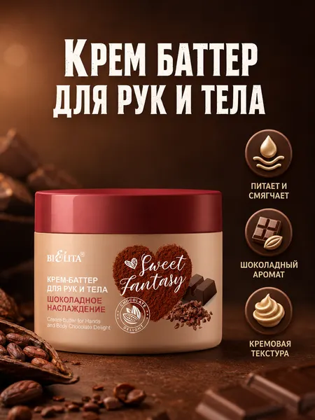 Белита Sweet Fantasy Крем-баттер для рук и тела Шоколадное наслаждение 300мл