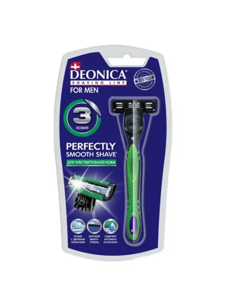 Бритвенный станок DEONICA for Men, 3 лезвия, с 1 сменной кассетой