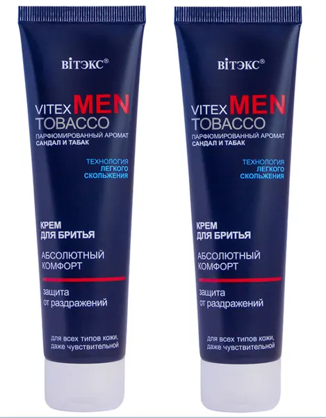 Крем для бритья Vitex Men Tobacco, для всех типов кожи, 100 мл, 2 шт.