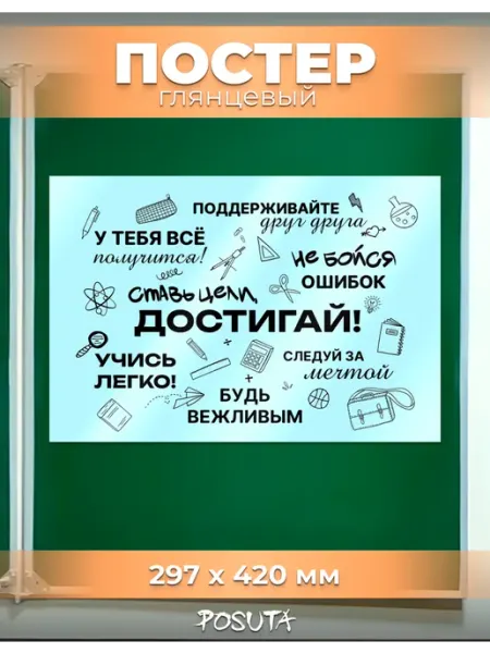 Постер на стену обучающий правила нашего класса posuta