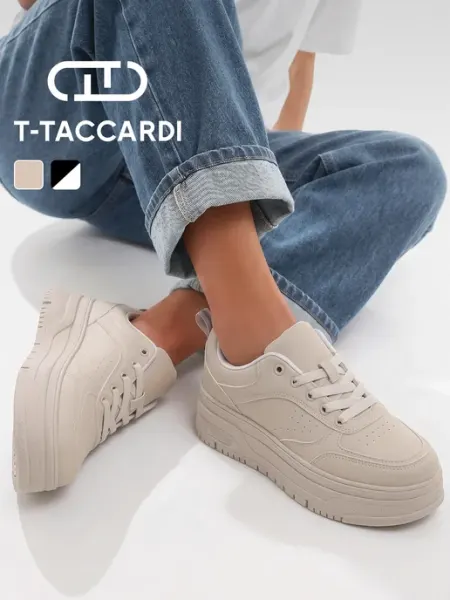 Кеды женские на платформе бежевые дышащие T.TACCARDI