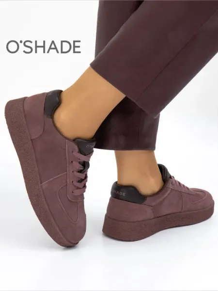 Кеды бордовые женские замшевые O`SHADE