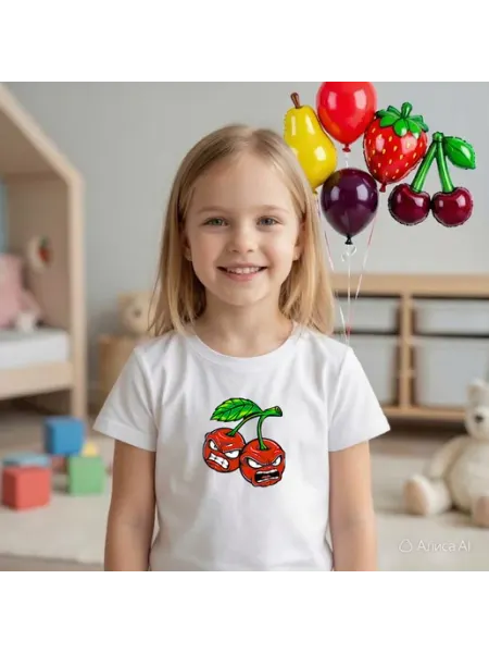 Футболка детская с принтом Вишня Happy Utka