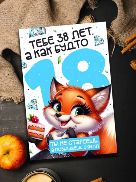 Открытка женщине 38 лет Podarkoz