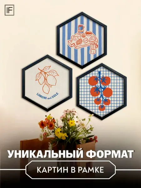Картины в рамке настенные на холсте Геометрия вкуса INFRAME